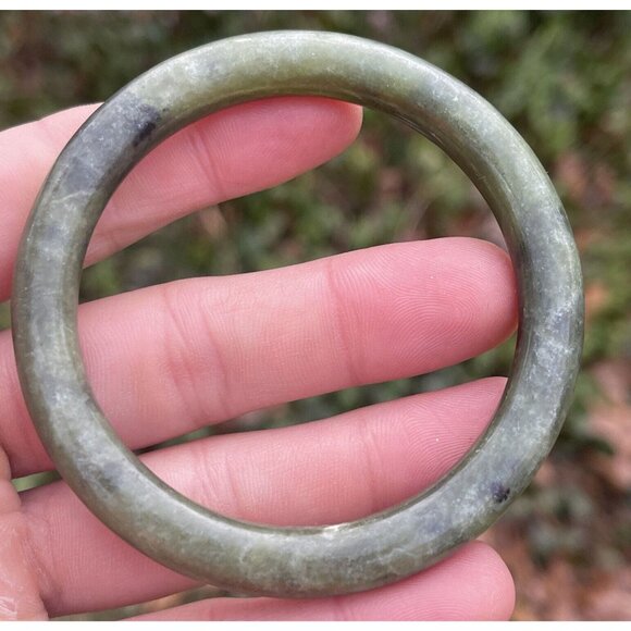 Jade Bangle Vintage Bracelet Estate 7” Natural - 173 carats - Picture 4 of 10